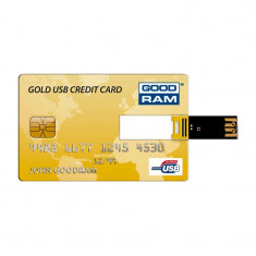 Memorie USB GOODRAM Gold Credit Card 16GB auriu foto