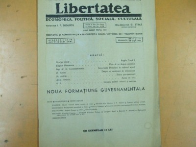 Libertatea 2 decembrie 1939 Herovanu Carol I petrol Arion Antim Iordan foto