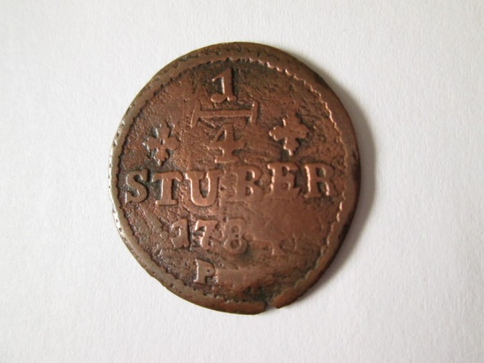 MONEDA 1/4 STUBER 1784 GERMANIA STATUL JULICH