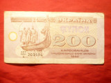 Bancnota 200 carboveti 1992 Ukraina ,cal.buna