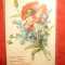 Ilustrata-Felicitare- Flori-Maci si Nu-ma-Uita ,circulat 1910