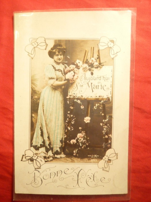 Ilustrata-Felicitare de Sf.Maria ,circulat 1910