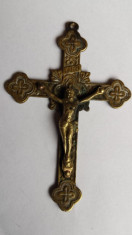 rezervat - RAR Crucifix Isus pe Cruce Franta 1900 medalion Masiv Impunator foto