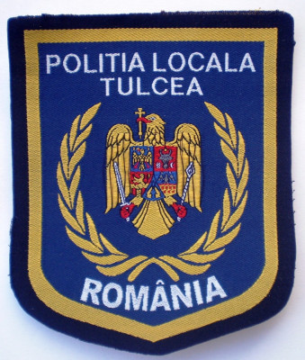 5.518 ROMANIA ECUSON EMBLEMA PATCH POLITIA LOCALA TULCEA 100/83mm foto
