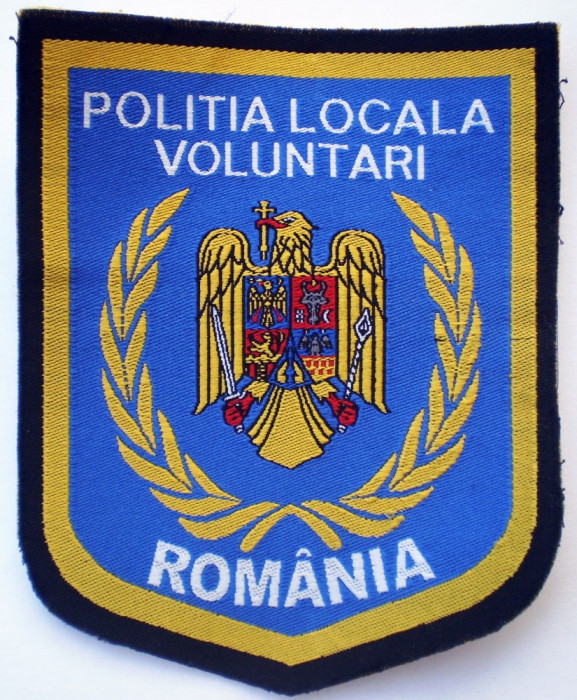 5.517 ROMANIA ECUSON EMBLEMA PATCH POLITIA LOCALA VOLUNTARI 101/82mm