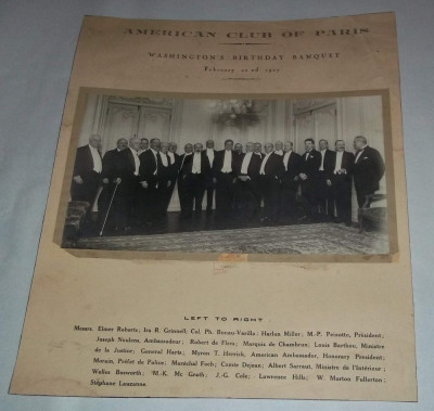 fotografie banchet American Club of Paris 1927 personalitati per. interbelica foto