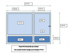 Panou PVC compus din vitrina si usa cu geam termopan cu panel foto