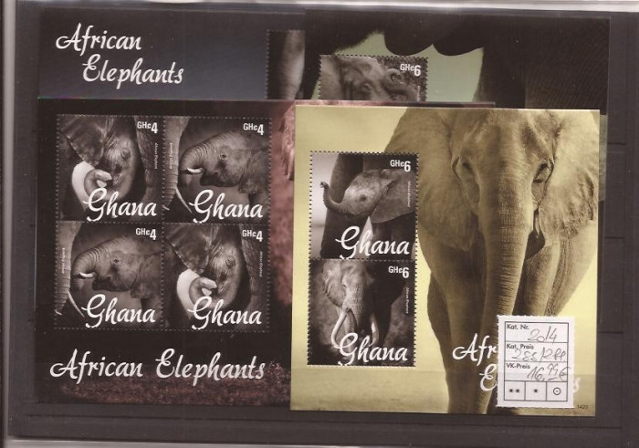 Ghana - 2014 - African elephants - 2 s/s + 2bl.