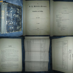 OBIECTE MILITARE. 5559-I-K.u.K. Militar Wien 1861-Statistica-vol1-CARTE Austria.