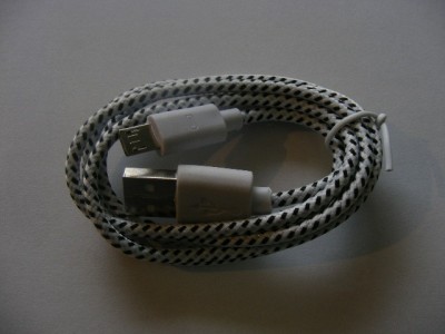 Cablu de Date Micro USB Alb (Tip Snur) Bulk foto