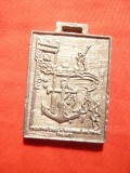 Placheta - Targul de la Trento Italia ,dim.=3x3,9 cm , metal, Europa