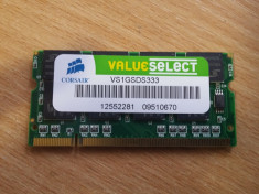 Memorie Laptop Corsair Sodimm DDR1 1 GB 333 Mhz - VS1GSDS333 foto