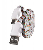 Cablu de date Snur MicroUSB cu LED Alb