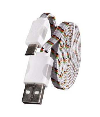 Cablu de date Snur MicroUSB cu LED Alb foto