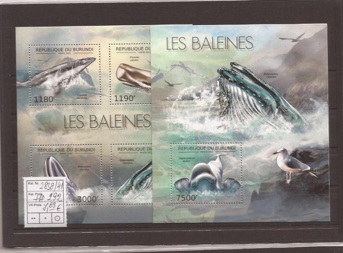 Burundi - Whales 2838/41+bl.292