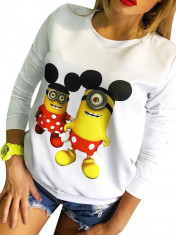 BL641 Bluza casual cu model Minion-Mickey Mouse foto