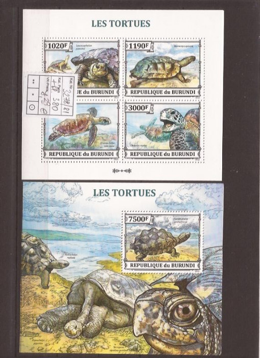 Burundi - turtles 3278/81+bl.380