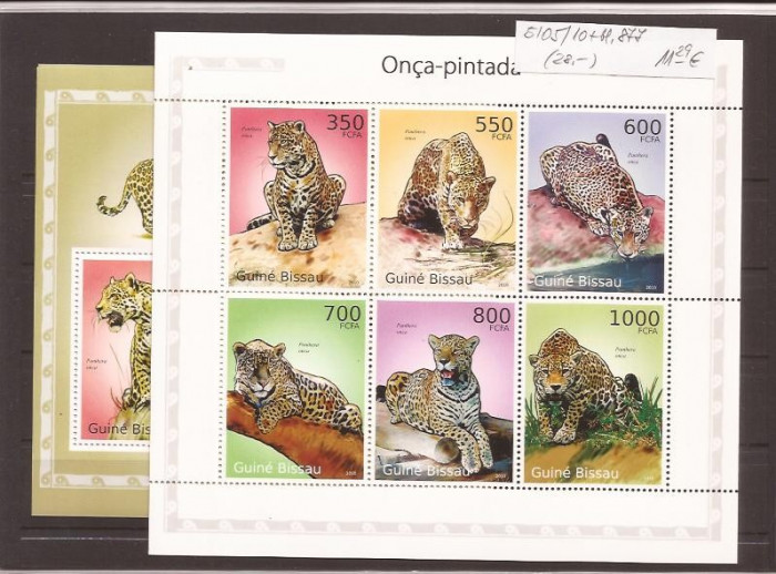 Guinea - Bissau - leopards 5105/10+bl.877