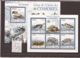 Comores - turtles 2340/4+bl.195, Natura, Nestampilat