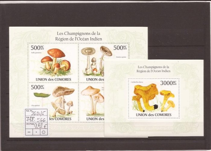 Comores - ciuperci - 2652/5+bl.566