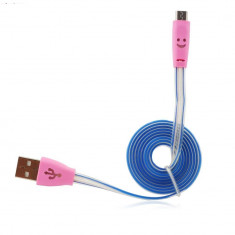 Cablu de date MicroUSB Pink/Blue