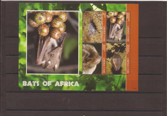 Liberia - bats of Africa - 2014 2s/s +2 bl.