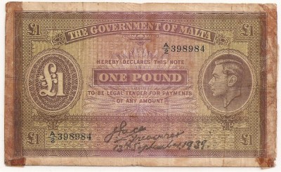 MALTA 1 POUND 1939 U foto