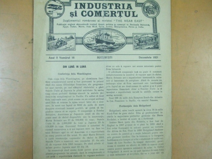 Industria si comertul decembrie 1921 Bucuresti reclama BCR