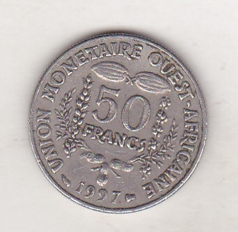 bnk mnd Africa de Vest 50 franci 1997