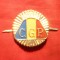 Insigna Sapca CGP -Corp Gardieni Publici , metal si email , d =4,2 cm