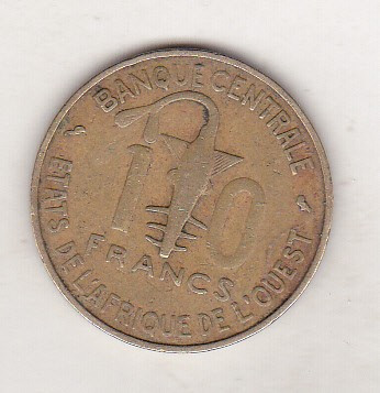 bnk mnd Africa de Vest 10 franci 1968