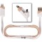 Cablu de Date 2 in 1 iPhone 5/6 + Micro USB Alb/Crem Bulk