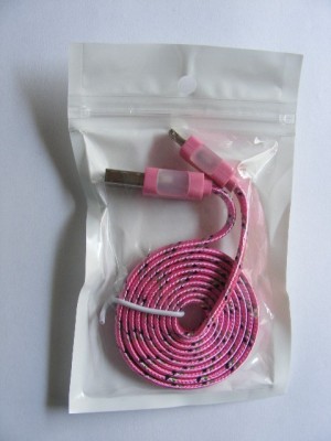 Cablu de date Snur Apple iPhone 5 cu LED Roz foto