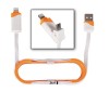 Cablu de Date 2 in 1 iPhone 5/6 + Micro USB Alb/Orange Bulk