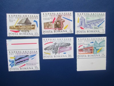 TIMBRE ROMANIA EXPO 92 SEVILLA foto