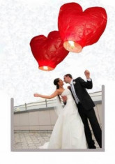 Lampioane zburatoare in forma de inima foto