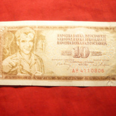 Bancnota 10 Dinari 1968 Yugoslavia , cal.Buna