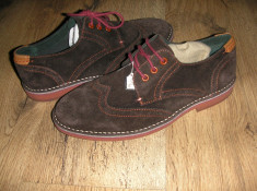 Superbi pantofi oxford barbat TED BAKER originali noi piele intoarsa maro 41! foto