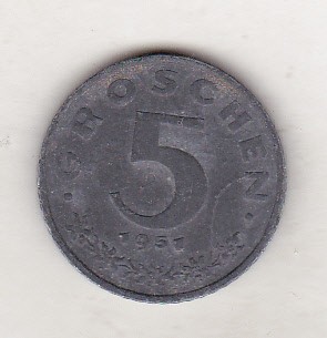bnk mnd Austria 5 groschen 1951
