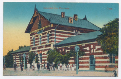 2577 - PUCIOASA, Dambovita, Railway Station - old postcard - unused foto