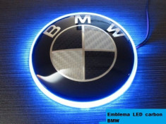 Emblema BMW capota carbon Luminata Led Contur 8,2 cm foto