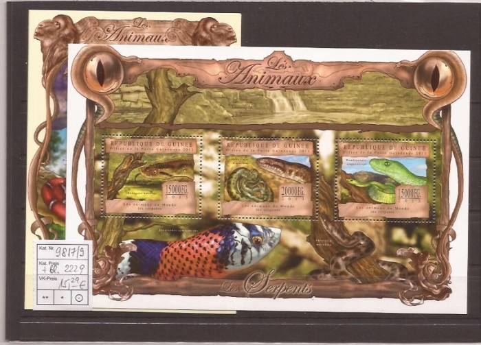 Guinea - 9817/9+bl.2229 - serpents