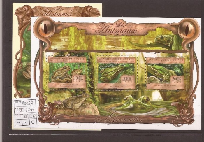Guinea - frogs 9805/7+bl.2226