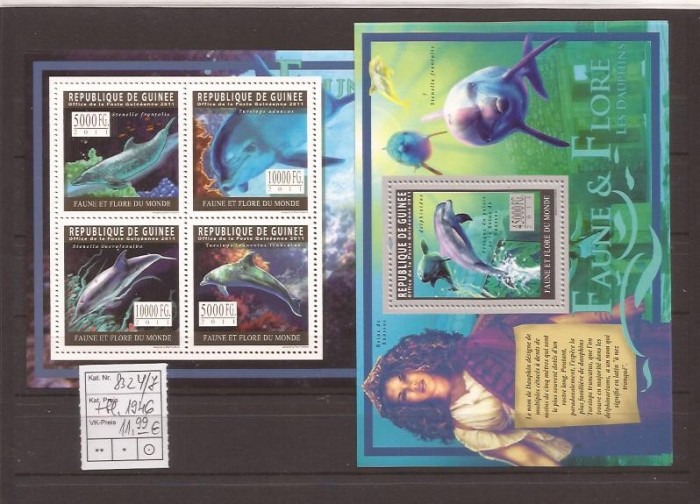 Guinea - dolphins - 8324/7+bl.1946