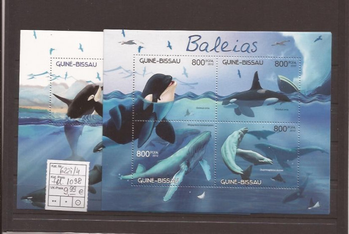 Guinea - Bissau - whales 6221/4+bl.1098