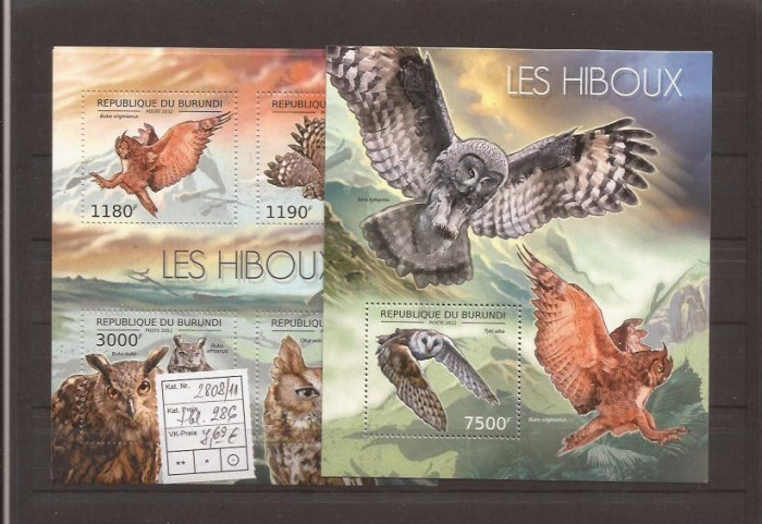 Burundi - owls 2808/11+bl.286