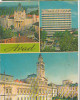 CPI (B6391) CARTE POSTALA - ARAD: PALATUL CULTURAL, HOTEL ASTORIA, CONSILIUL POP, Circulata, Fotografie