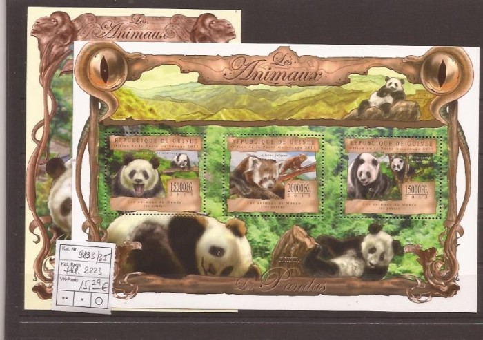 Guinea - panda 9833/35+bl.2223