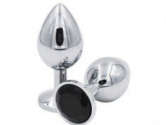 Dop Anal Metal Plug Otel Lux Swarovski Style Piatra Stralucitoare Mic Sex Play foto