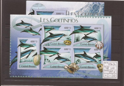 Guinea - Bissau - dolphins 5770/4+bl.1017 foto